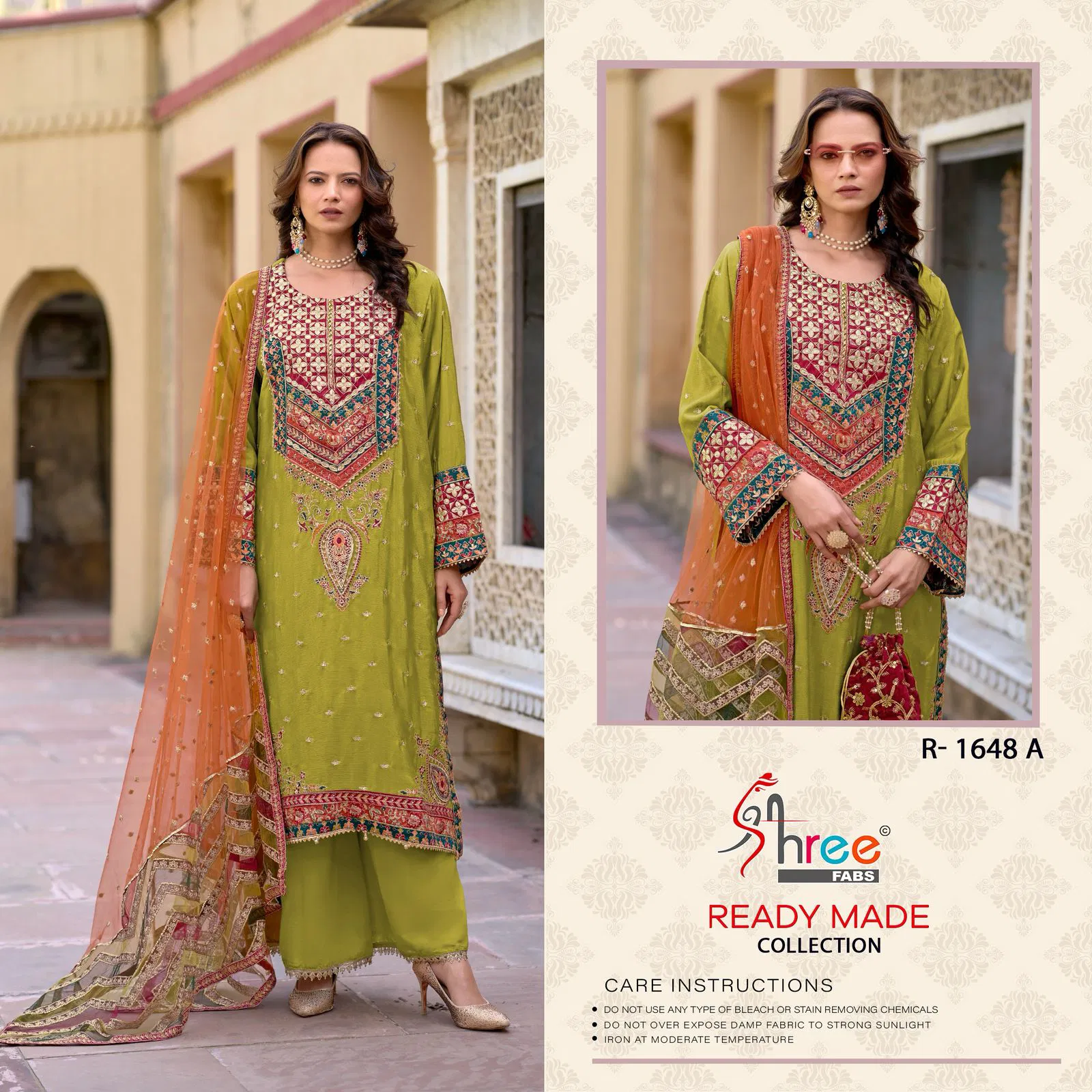 R 1648 By Shree Fabs Chinon Pakistani Readymade Suits Wholesalers In Delhi